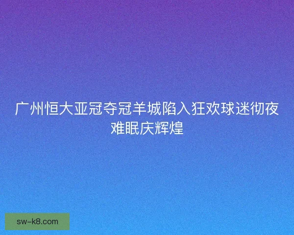 广州恒大亚冠夺冠羊城陷入狂欢球迷彻夜难眠庆辉煌