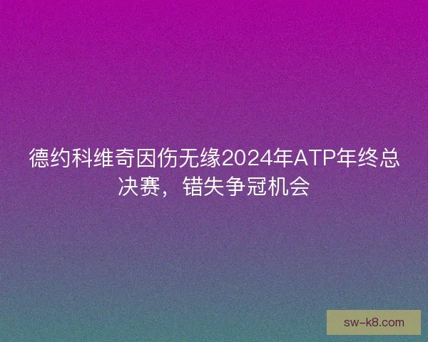 德约科维奇因伤无缘2024年ATP年终总决赛，错失争冠机会