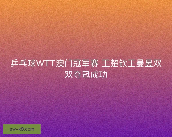 乒乓球WTT澳门冠军赛 王楚钦王曼昱双双夺冠成功